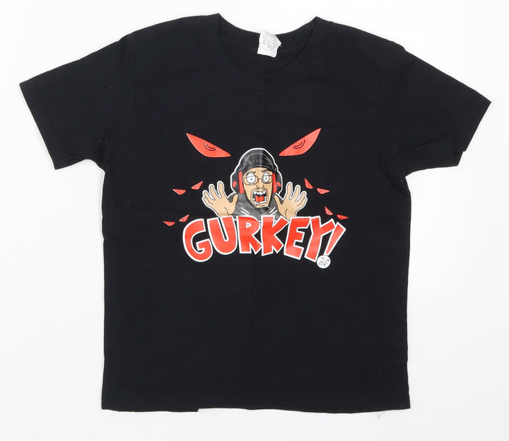 Gildan Boys Black   Basic T-Shirt Size 5-6 Years  - Gurkey