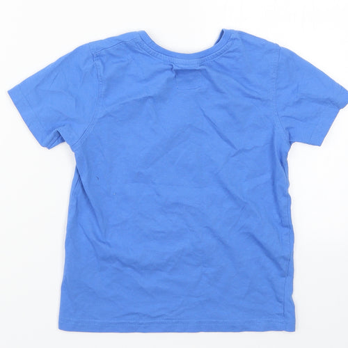 George Boys Blue   Basic T-Shirt Size 6-7 Years  - Santa Jaws Feast Mode