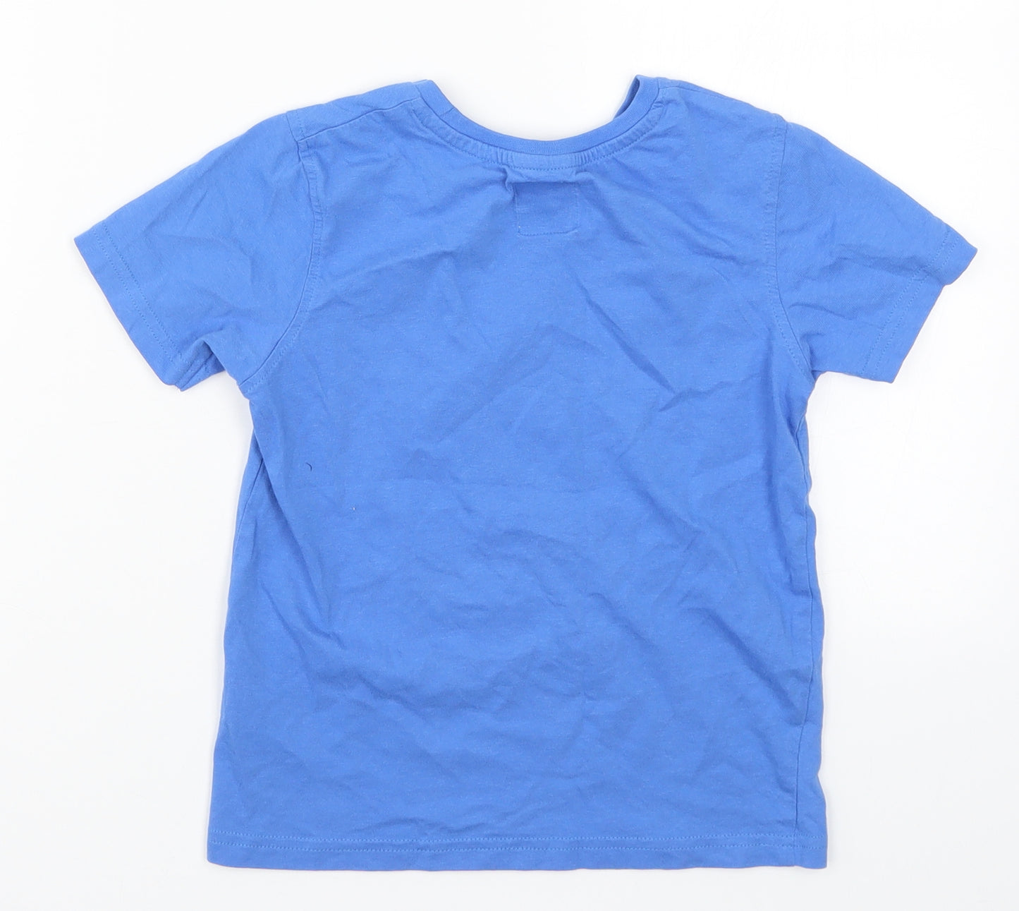 George Boys Blue   Basic T-Shirt Size 6-7 Years  - Santa Jaws Feast Mode