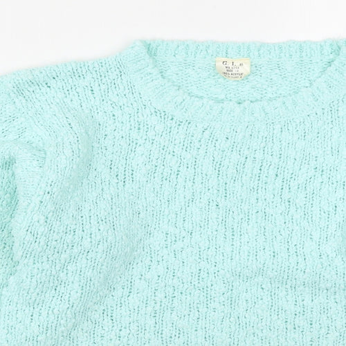 GI Womens Blue  Knit Pullover Jumper Size 12