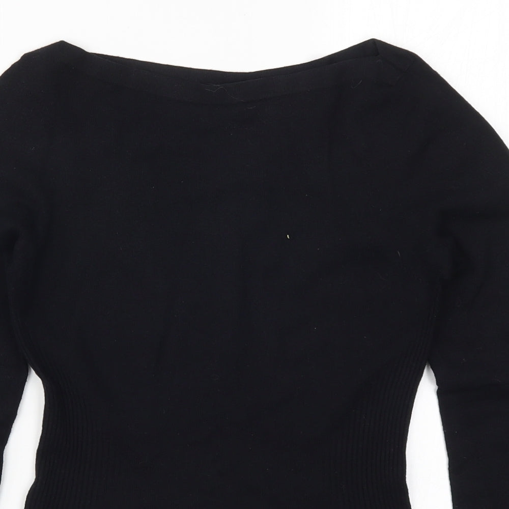Oasis Womens Black  Knit Pullover Jumper Size 10