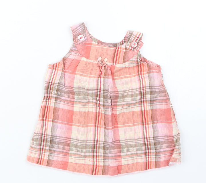 George Girls Pink Check Basic T-Shirt Size 12-18 Months