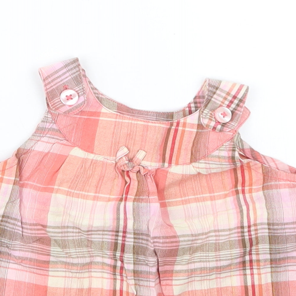 George Girls Pink Check  Basic T-Shirt Size 12-18 Months