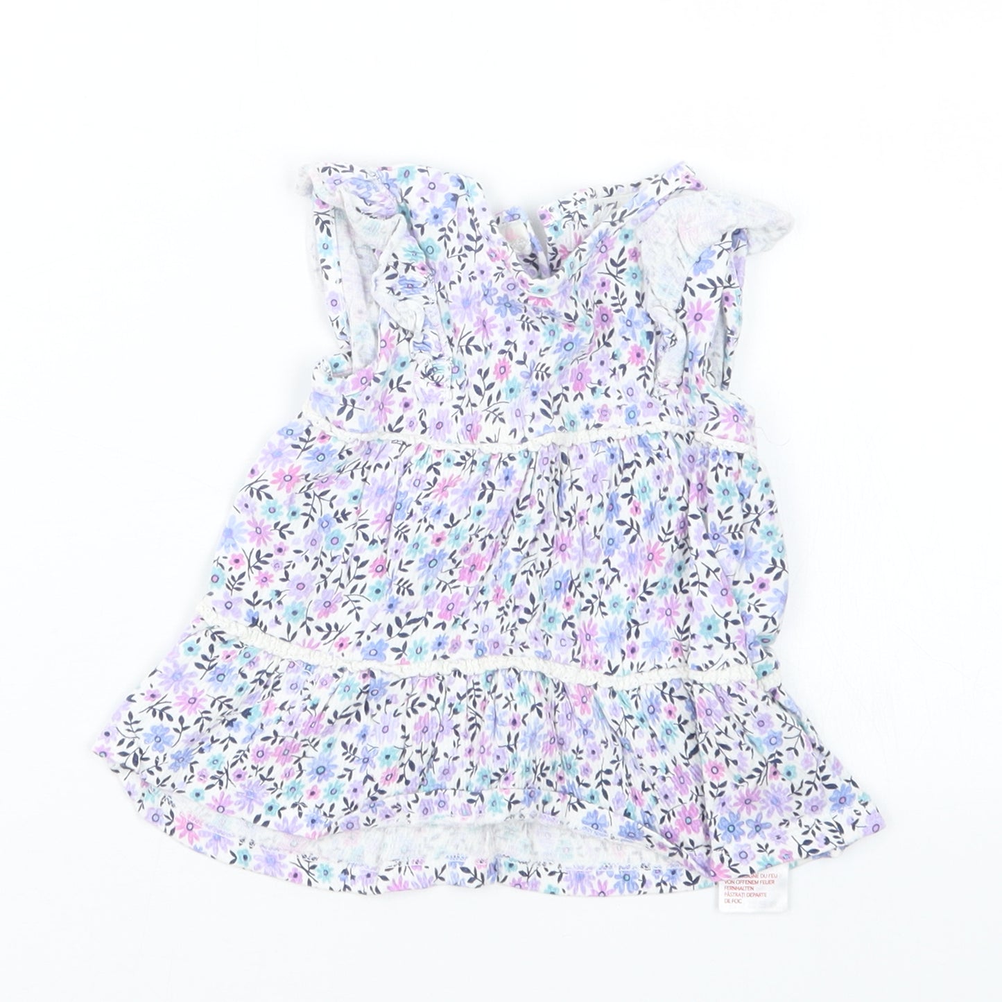 Mantaray Girls Purple Floral  Basic T-Shirt Size 9-12 Months