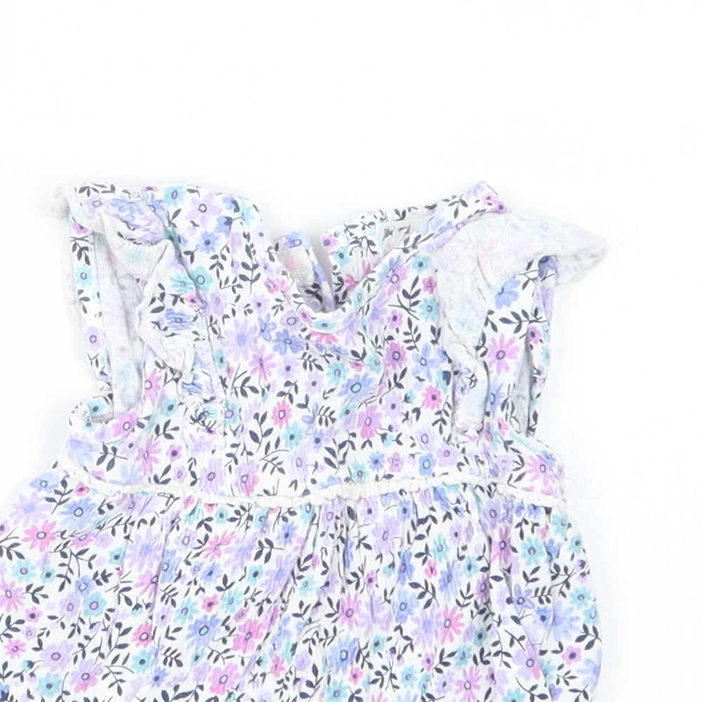Mantaray Girls Purple Floral  Basic T-Shirt Size 9-12 Months