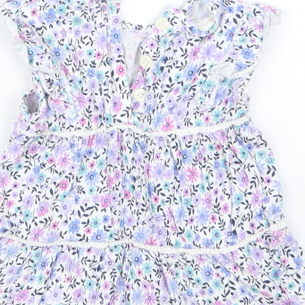 Mantaray Girls Purple Floral  Basic T-Shirt Size 9-12 Months