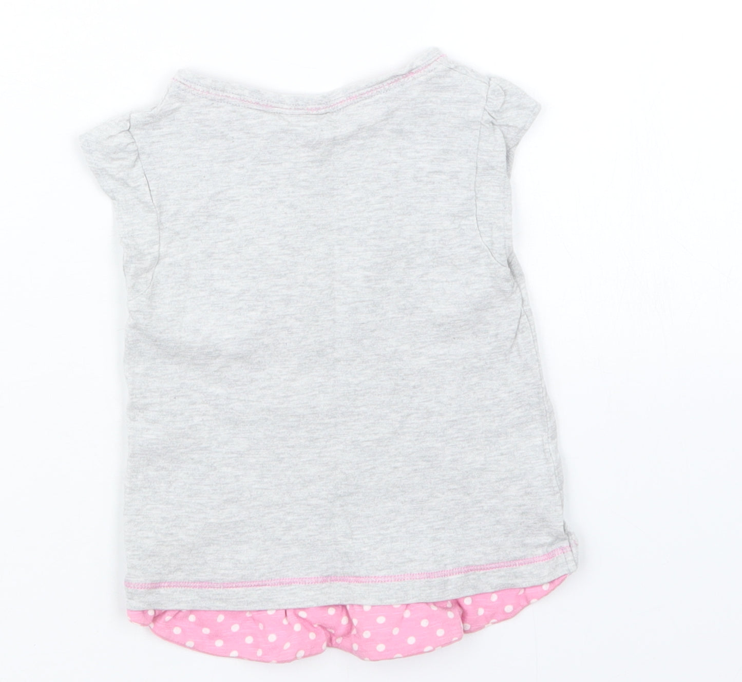 George Girls Grey   Basic T-Shirt Size 12-18 Months  - Minnie Mouse