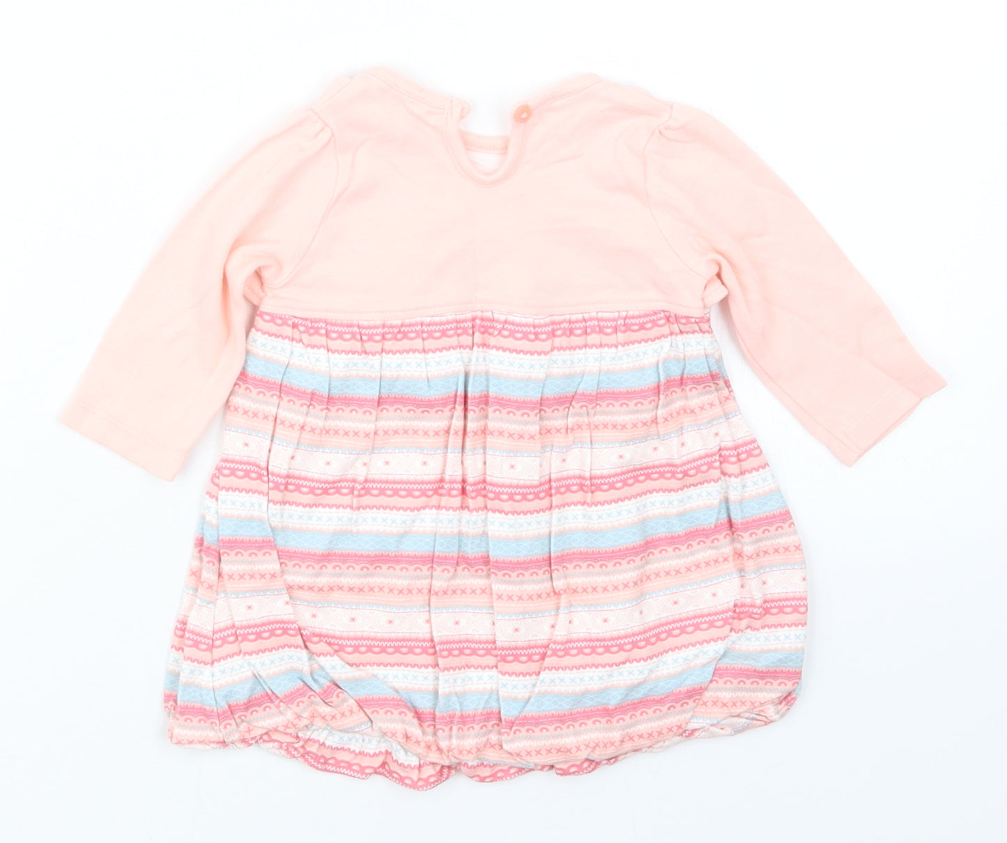 George Girls Pink Geometric  T-Shirt Dress  Size 3-6 Months
