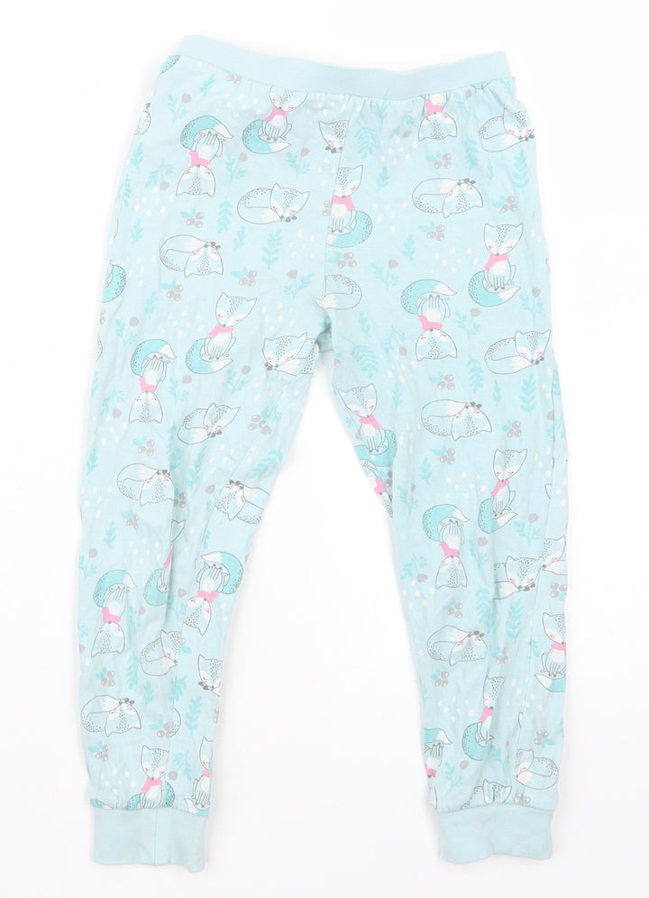 Matalan Girls Blue Geometric Capri Pyjama Pants Size 5 Years