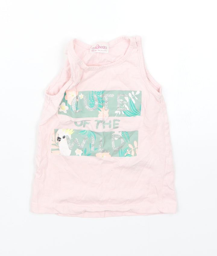 So Cute Girls Pink   Basic T-Shirt Size 18-24 Months