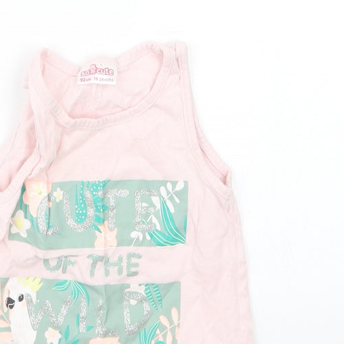 So Cute Girls Pink   Basic T-Shirt Size 18-24 Months