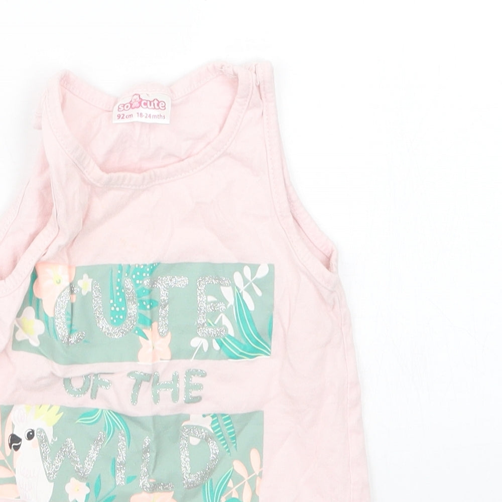 So Cute Girls Pink   Basic T-Shirt Size 18-24 Months