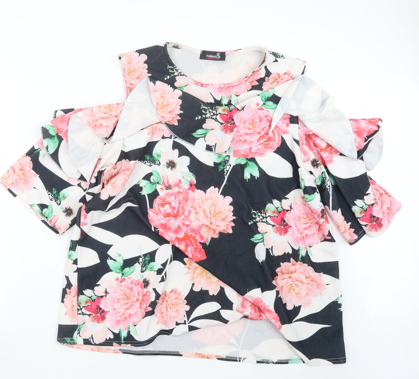 Nouvelle Collection  Womens Black Floral  Basic Blouse Size 20
