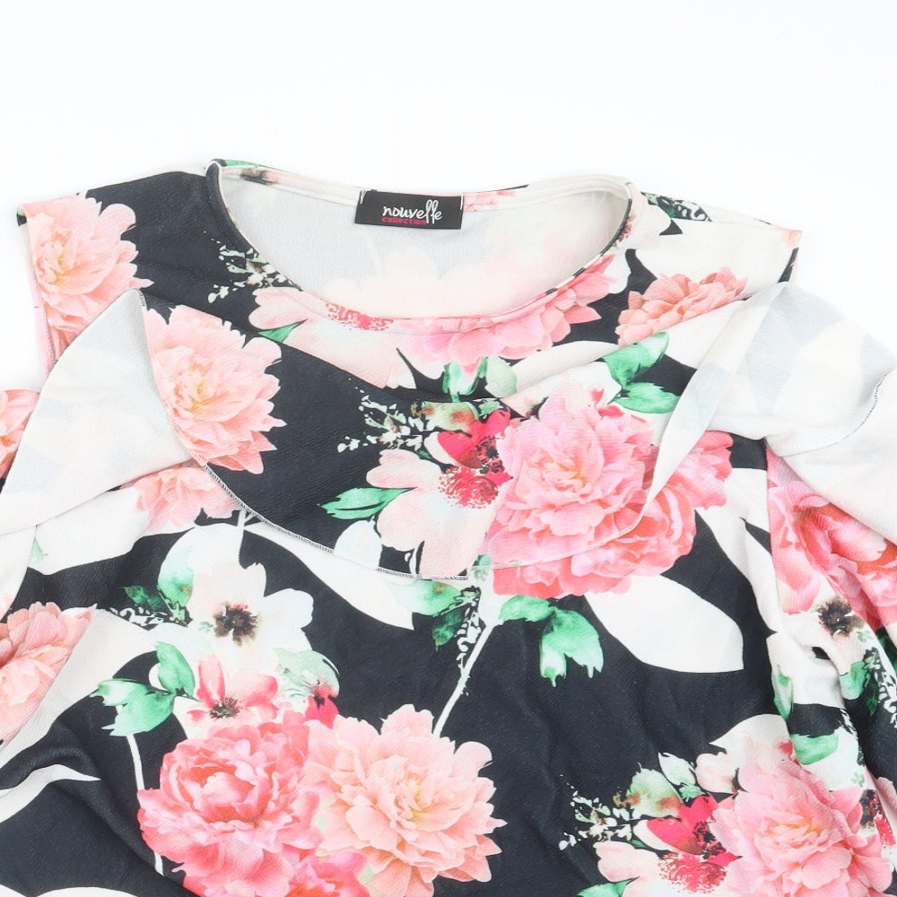 Nouvelle Collection  Womens Black Floral  Basic Blouse Size 20