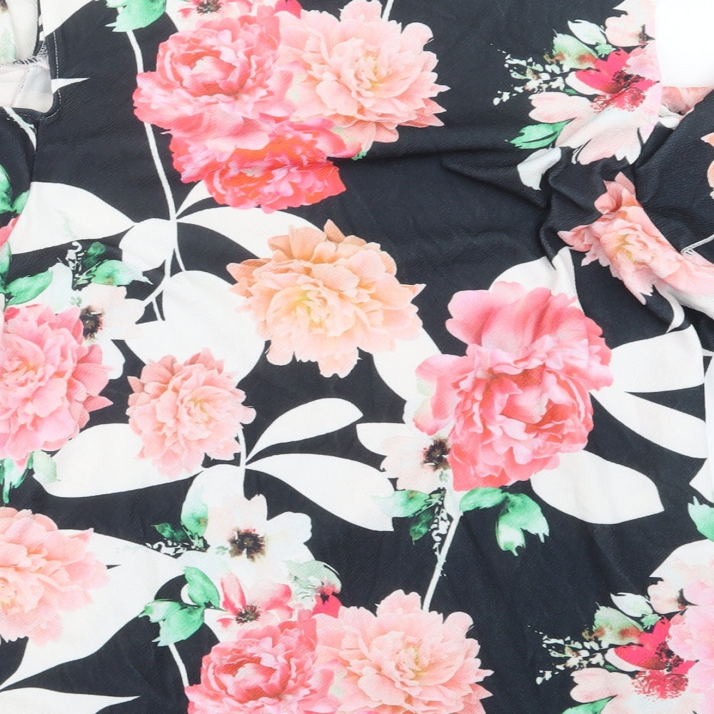 Nouvelle Collection  Womens Black Floral  Basic Blouse Size 20