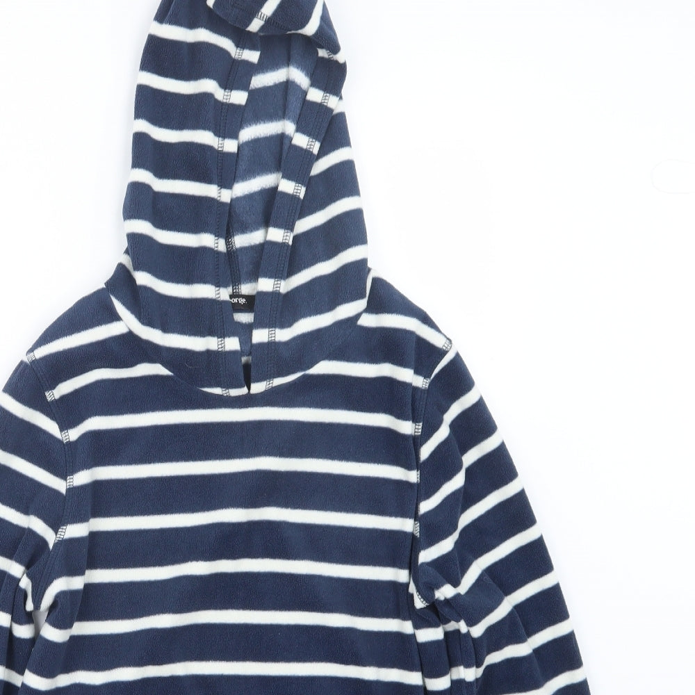 George Womens Blue Striped  Pullover Hoodie Size 10