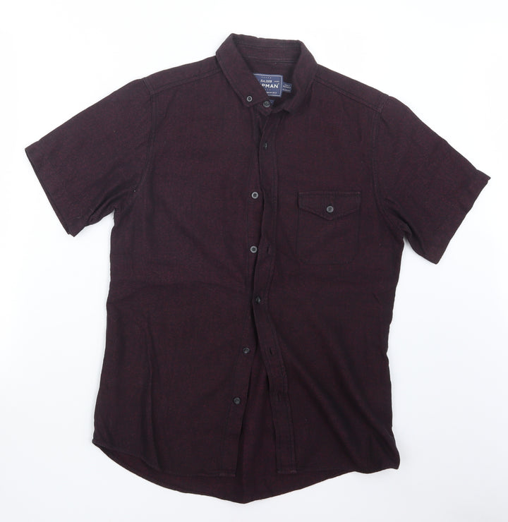 Topman Mens Purple Button-Up Size S