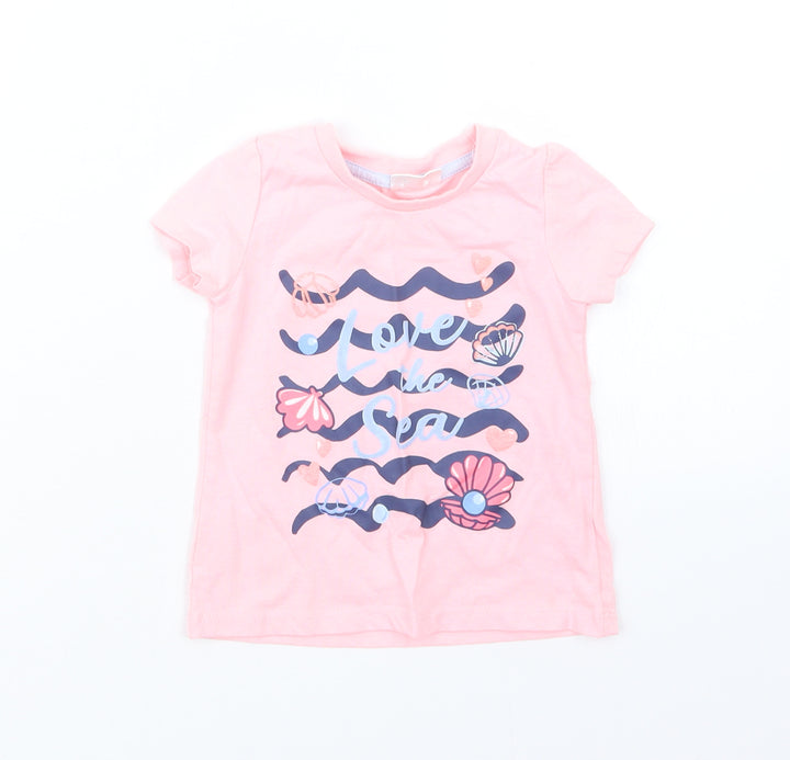 So Cute Girls Pink Basic T-Shirt Size 12-18 Months