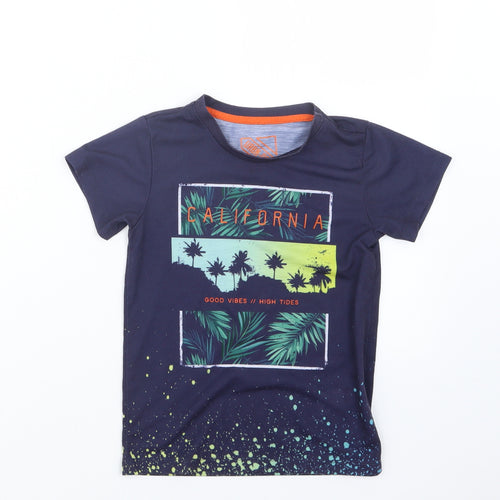 Matalan Boys Blue Geometric  Basic T-Shirt Size 6 Years