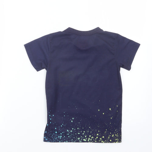 Matalan Boys Blue Geometric  Basic T-Shirt Size 6 Years