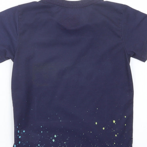 Matalan Boys Blue Geometric  Basic T-Shirt Size 6 Years