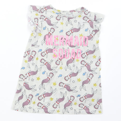 Pep&Co Girls Grey Geometric  Basic T-Shirt Size 18-24 Months