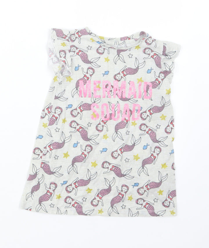 Pep&Co Girls Grey Geometric Basic T-Shirt Size 18-24 Months