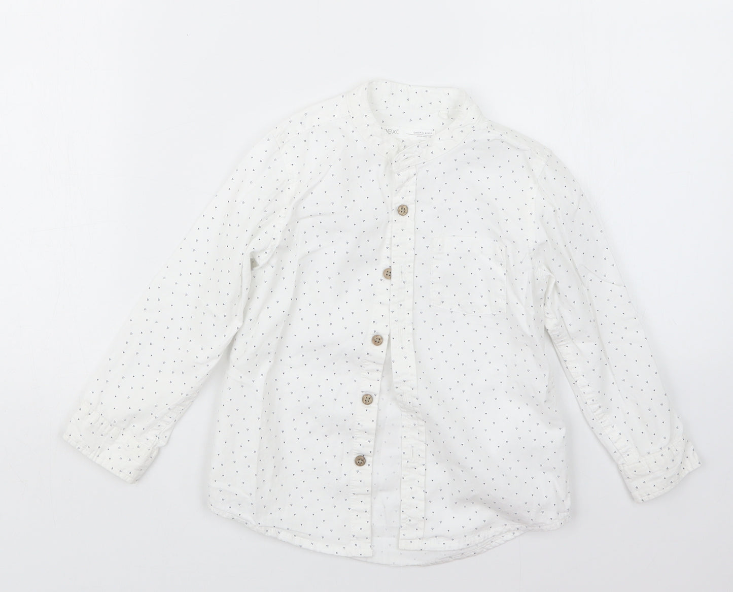 NEXT Boys White Geometric  Basic Button-Up Size 3-4 Years