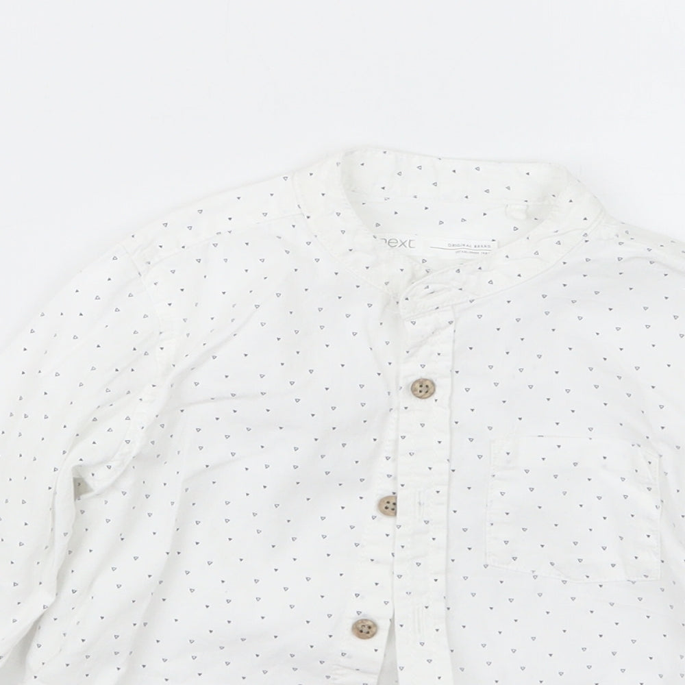 NEXT Boys White Geometric  Basic Button-Up Size 3-4 Years