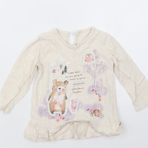 George Girls Beige   Basic T-Shirt Size 9-12 Months