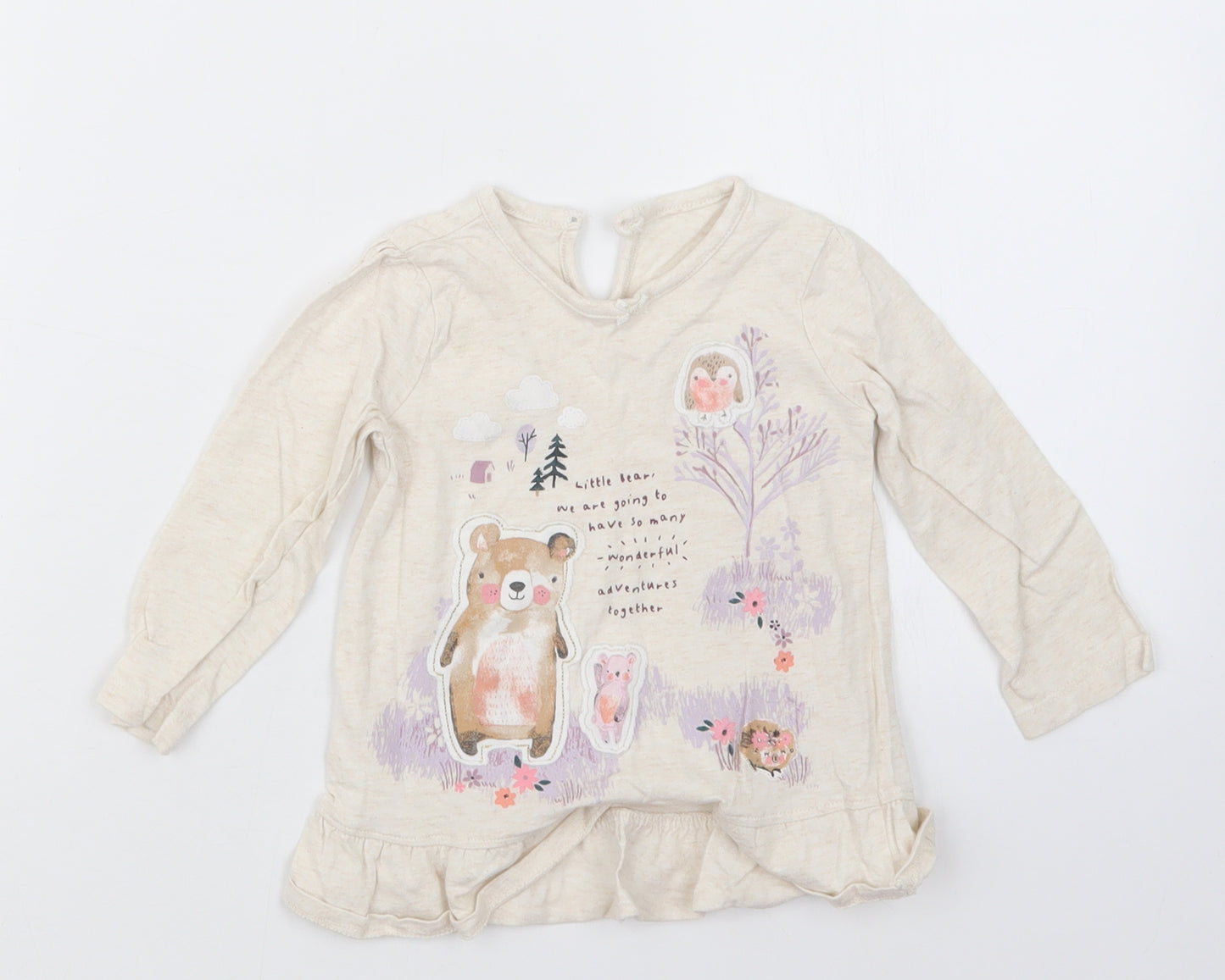 George Girls Beige   Basic T-Shirt Size 9-12 Months