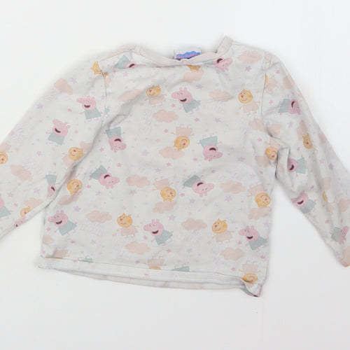George Girls Grey Geometric  Babydoll Pyjama Top Size 18-24 Months  - Peppa Pig