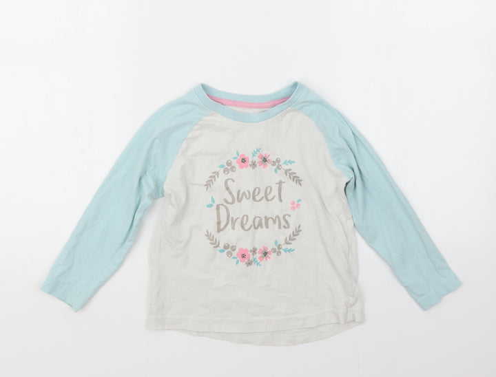 Matalan Girls Blue Geometric  Top Pyjama Top Size 5 Years