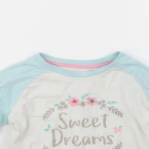 Matalan Girls Blue Geometric  Top Pyjama Top Size 5 Years