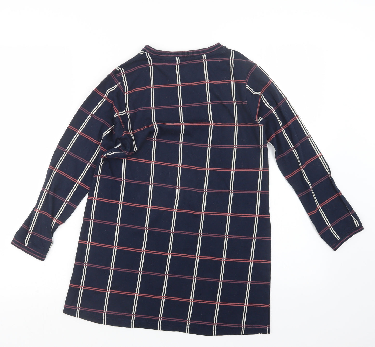 Crafted Girls Blue Check  Basic T-Shirt Size 11-12 Years