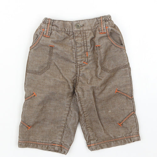 George Boys Brown   Cargo Trousers Size 3-6 Months
