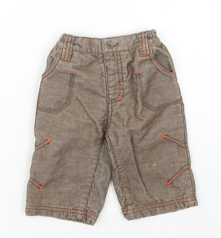 George Boys Brown   Cargo Trousers Size 3-6 Months