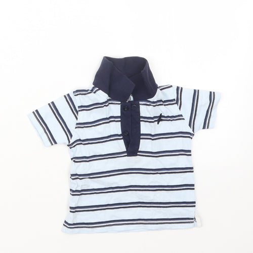 Matalan Boys Blue Striped  Basic Polo Size 6-9 Months