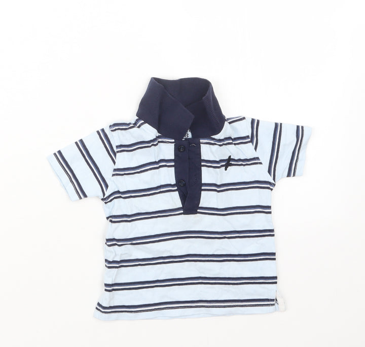Matalan Boys Blue Striped  Basic Polo Size 6-9 Months