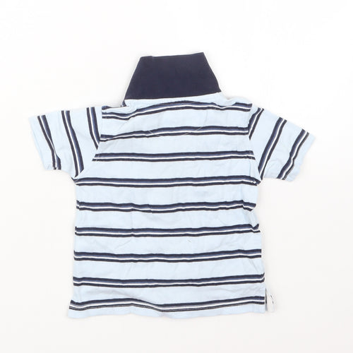 Matalan Boys Blue Striped  Basic Polo Size 6-9 Months