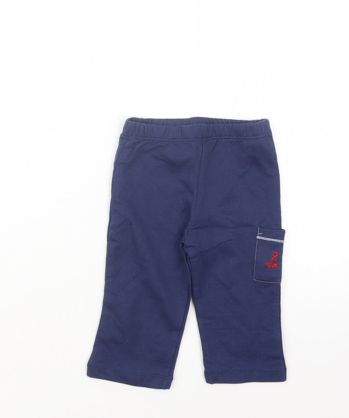 Preworn Boys Blue Capri Trousers Size 9 Months