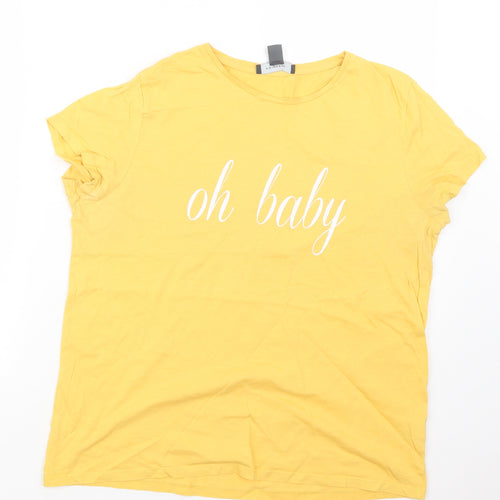 Primark Womens Yellow   Basic T-Shirt Size 14