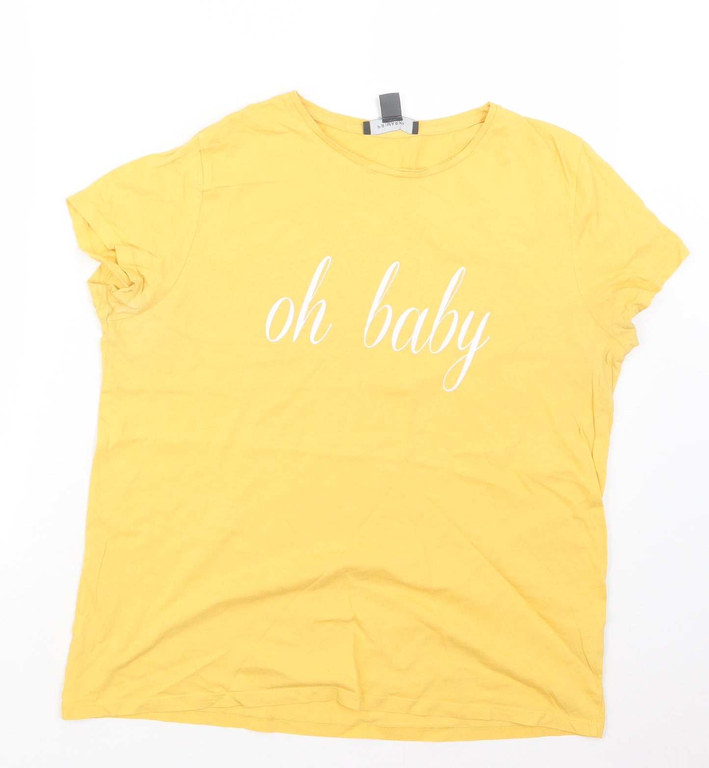 Primark Womens Yellow   Basic T-Shirt Size 14