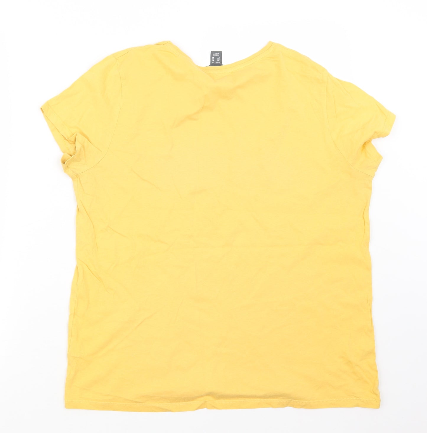 Primark Womens Yellow   Basic T-Shirt Size 14