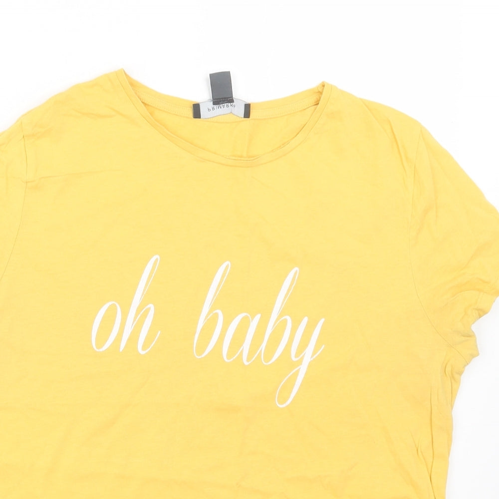 Primark Womens Yellow   Basic T-Shirt Size 14
