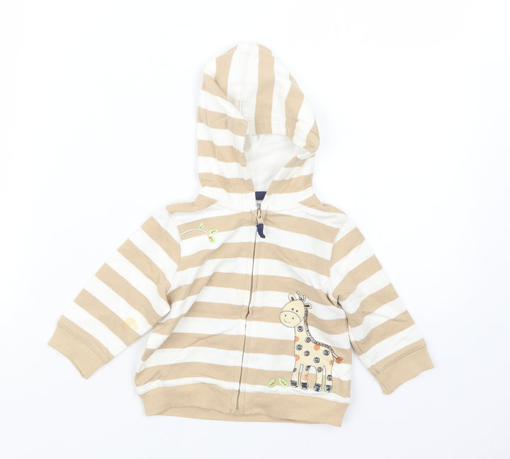 Little Me Boys Beige Striped Jacket Size 6-9 Months