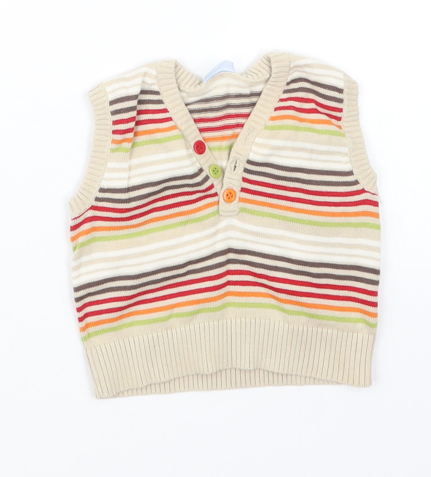 Cherokee Boys Beige Striped Knit Pullover Jumper Size 3-6 Months
