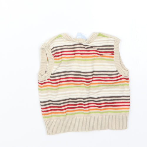 Cherokee Boys Beige Striped Knit Pullover Jumper Size 3-6 Months
