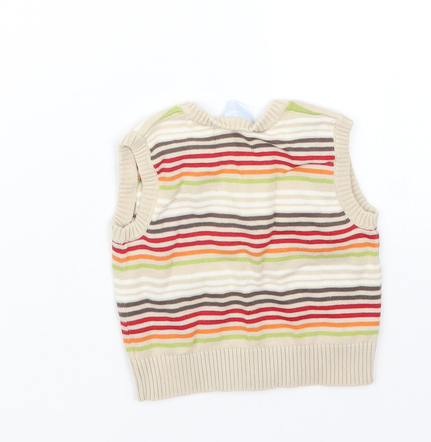 Cherokee Boys Beige Striped Knit Pullover Jumper Size 3-6 Months