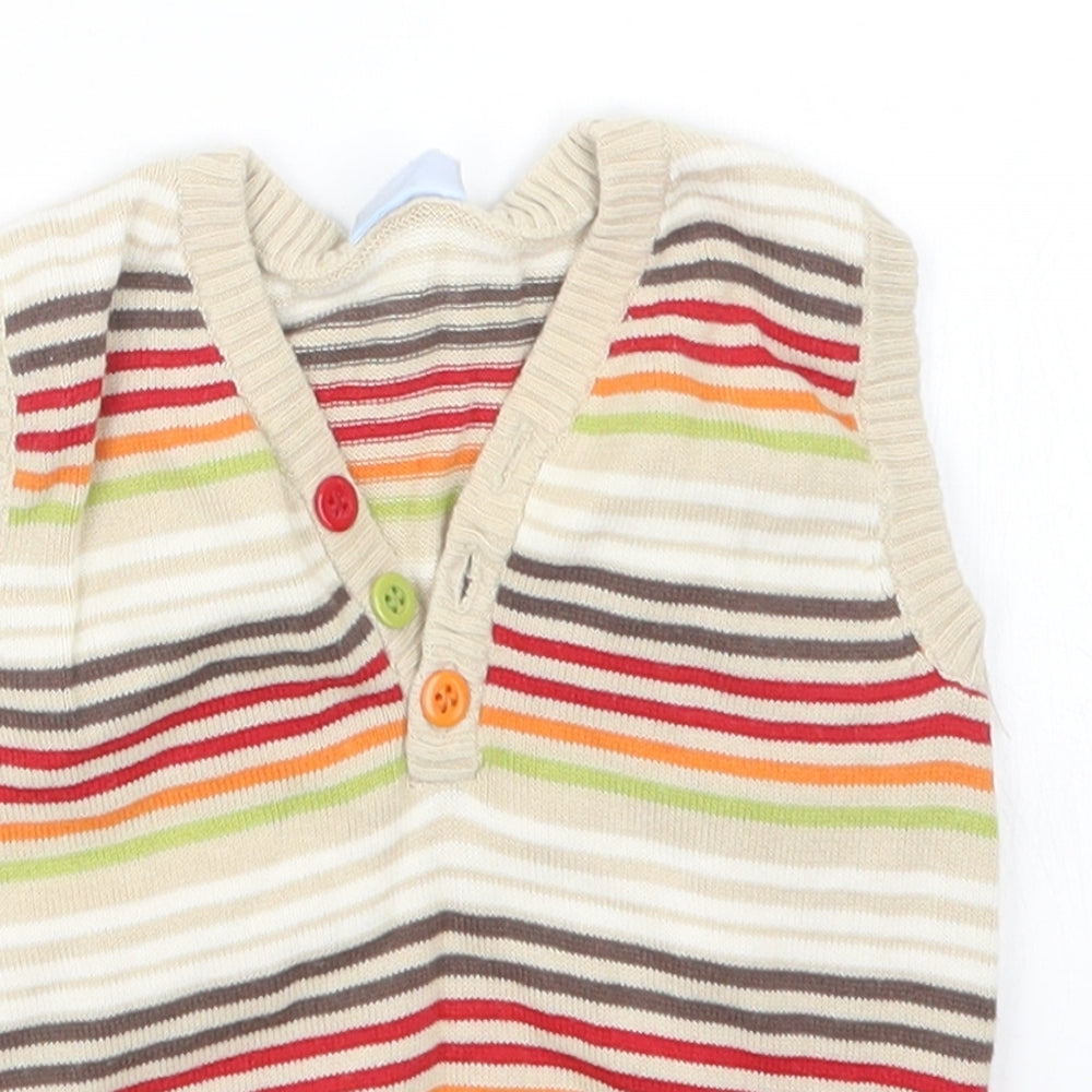 Cherokee Boys Beige Striped Knit Pullover Jumper Size 3-6 Months